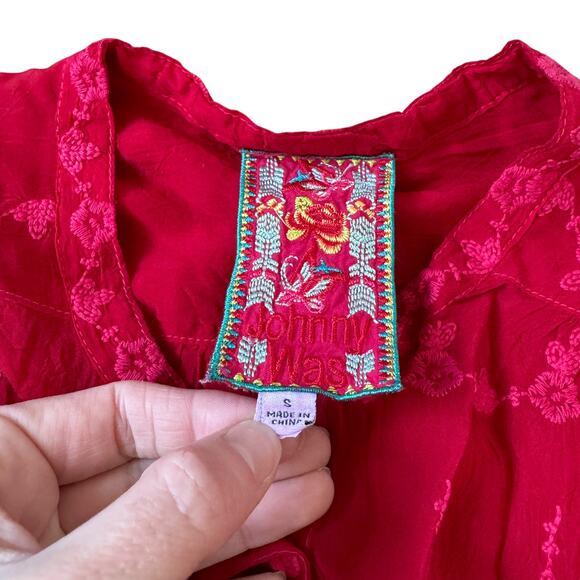 Johnny Was Mayu Wild Cherry Red Tunic Blouse - Picture 4 of 10